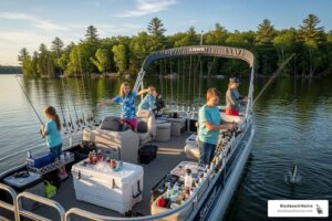 Pontoon boat fishing setup