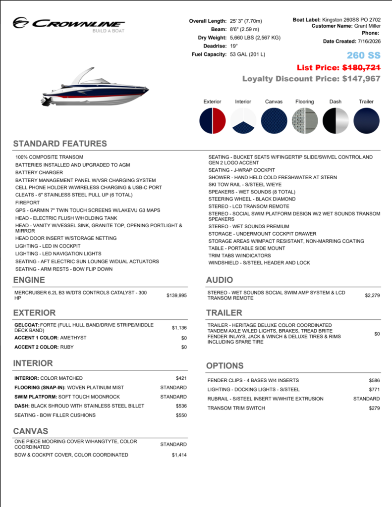 2027 Crownline 260SS RUNABOUT (CROWN4)