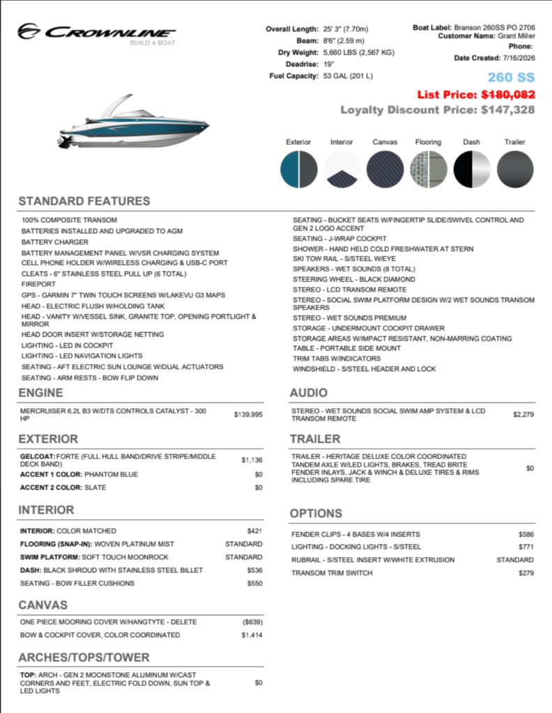 2027 Crownline 260SS RUNABOUT (CROWN8)